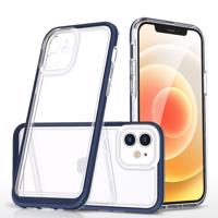 Hurtel Průhledné pouzdro 3v1 pro iPhone 12 gelový kryt s rámečkem modrý 5907769338625