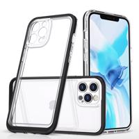 Hurtel Průhledné pouzdro 3v1 pro iPhone 12 Pro gelové pouzdro s rámečkem černé 5907769338649