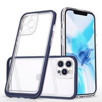 Hurtel Průhledné pouzdro 3v1 pro iPhone 12 Pro Max, gelové pouzdro s rámečkem, modré 5907769338687