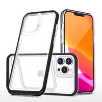 Hurtel Průhledné pouzdro 3v1 pro iPhone 13 Pro gelové pouzdro s rámečkem černé 5907769338762