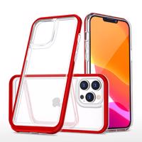 Hurtel Průhledné pouzdro 3v1 pro iPhone 13 Pro gelový kryt s rámečkem červený 5907769338786