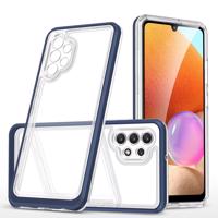 Hurtel Průhledné pouzdro 3v1 pro Samsung Galaxy A32 5G gelový kryt s rámečkem modrý 5907769338939