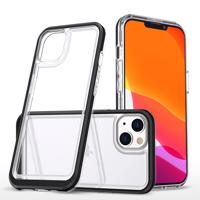 Hurtel Průhledné silikonové pouzdro 3v1 pro iPhone 14 Plus s rámečkem černé 5907769348792