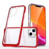 Hurtel Průhledné silikonové pouzdro 3v1 pro iPhone 14 Plus s rámečkem červené 5907769348815