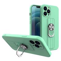 Hurtel Silikonové pouzdro Ring Case s úchytem na prst a stojánkem pro iPhone 11 Pro Max mint 5907769327070