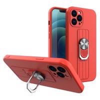 Hurtel Silikonové pouzdro Ring Case s úchytem na prst a stojánkem pro iPhone XS Max červené 5907769326998