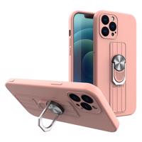 Hurtel Silikonové pouzdro Ring Case s úchytem na prst a stojánkem pro iPhone XS Max růžové 5907769327018