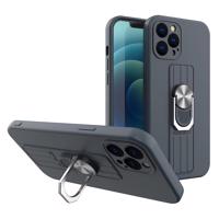 Hurtel Silikonové pouzdro Ring Case s úchytem na prst a stojánkem pro Samsung Galaxy A32 4G tmavě modré 5907769328190