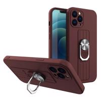 Hurtel Silikonové pouzdro Ring Case s úchytem na prst a stojánkem pro Xiaomi Redmi 10X 4G / Xiaomi Redmi Note 9 hnědé 5907769327988