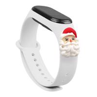 Hurtel Vánoční náramek pro Xiaomi Mi Band 4 / Mi Band 3 Vánoční silikonový náramek bílý (Santa) 5907769331046