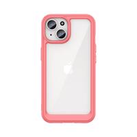 Hurtel Zesílené pouzdro s pružným rámem pro iPhone 15 Plus Outer Space - červené 5907769356667