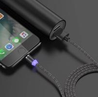 Interlook AM23 | 3v1 2M | Magnetický USB nabíjecí kabel pro nabíjení telefonu | Rychlé nabíjení 3.0 2.4A červená 1778-52