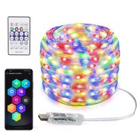 Interlook ASF-RGB-10M | LED pásek WS2812B RGBIC 10 m | Neon, světelný řetěz | IR dálkové ovládání, Bluetooth, IP65, USB 3478 3478