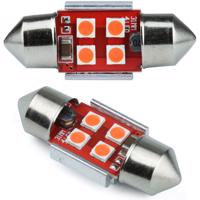 Interlook Auto LED žárovka C5W 4 SMD 3535 CAN BUS červená 31 mm 12V 2307-46