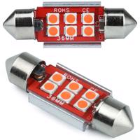 Interlook Auto LED žárovka C5W 6 SMD 3535 CAN BUS červená 39 mm 12V 1985-48