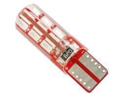 Interlook Auto LED žárovka W5W T10 24 SMD 3014 CAN BUS Silikon červená 12V 1065-52