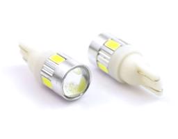 Interlook Auto LED žárovka W5W T10 6 SMD 5630 s čočkou 12V 573