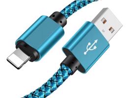 Interlook C06 | Lightning (iPhone) 1M | Nylonový USB kabel pro iPhone 11 XS XR X 8 7 6 5S SE stříbrná 1652-244