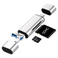 Interlook CR-004 | Čtečka paměťových karet SD, microSD | USB, micro USB, USB typ C | USB OTG černá 2033-160