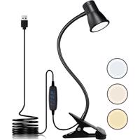 Interlook FH-08-5W-BK | Stolní lampa s klipsem | Flexibilní lampa na čtení | Noční lampa s možností změny barvy | USB LED světlo 3848 3848