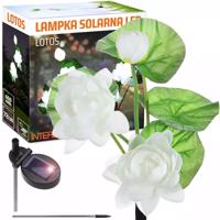 Interlook FLD-25-BÍLÁ | LED solární zahradní lampa Lotus, Water Lily | 72 cm, 600 mAh 3439 3439