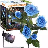 Interlook FLD-35-BLUE | LED solární zahradní lampa Modré růže | 74 cm, 600 mAh 3458 3458