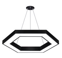 Interlook LPL-002 | Závěsné LED stropní svítidlo 60W | šestiúhelník | hliník | CCD nebliká | Φ100x6 černá 2526-160 2526-160