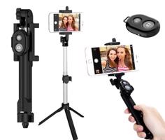 Interlook PSI-S003 | Selfie tyč s bluetooth dálkovým ovládáním | Stativ monopod | Foto hůl černá 1605-160