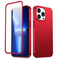 Joyroom 360 Full Case pouzdro pro iPhone 13 Pro Max zadní a přední kryt + tvrzené sklo červené (JR-BP928 red) 6941237161659