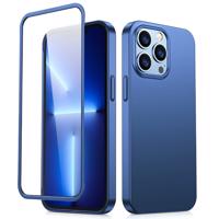 Joyroom 360 Full Case pouzdro pro iPhone 13 Pro Max zadní a přední kryt + tvrzené sklo modré (JR-BP928 blue) 6941237161635