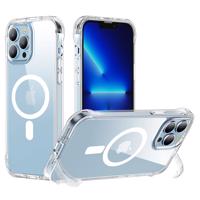 Joyroom Magnetic Defender magnetické pouzdro pro iPhone 13 Pro pancéřové pouzdro s háčky stojánek transparentní (kompatibilní s MagSafe) 6941237176097