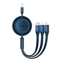 Kabel 3 v 1 Baseus Bright Mirror 3 USB, micro USB / Lightning / USB-C, 66W / 2A, 1,1 m (modrý) 035038