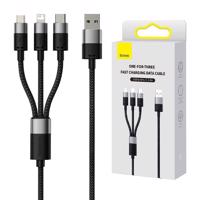 Kabel 3 v 1 Baseus StarSpeed USB, USB-C + micro USB + Lightning, 3,5 A, 1,2 m (černý) 040524