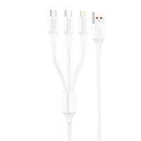 Kabel 3 v 1 z USB na USB-C / Micro USB / Lightning Foneng XS01 , 3A, 1,2 m (bílý)