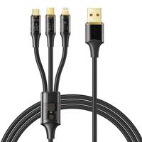 Kabel 3v1 z USB na USB-C / Lightning / Micro USB, Mcdodo CA-3330, 1,2 m (černý)