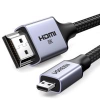 Kabel adaptéru micro HDMI - HDMI 2.1 8K 2m Ugreen HD164 - šedý 6941876215171