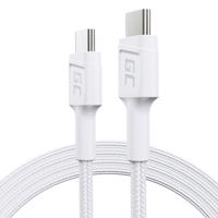 kabel bílé USB-C Typ C 1,2m Green Cell PowerStream s rychlo nabíjením Power-Delivery 60W, Ultra Charge, Quick Charge 3.0 KABGC30W