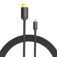 Kabel HDMI-D samec na HDMI-A samec Vention AGIBF 1m, 4K 60Hz (černý)