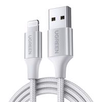 Kabel Lightning na USB UGREEN 2,4A US199, 1,5 m (stříbrný) 042363