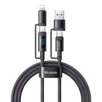 Kabel McDodo 4 v 1 z USB-C/A na USB-C/Lightning CA-1990 1,2 m (černý)