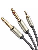 Kabel UGREEN AV126 TRS 3,5 mm na 2x TS 6,35 mm - 5 m (šedý) 024251