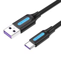 Kabel USB 2.0 A na USB-C Vention CORBF 5A 1m černý PVC