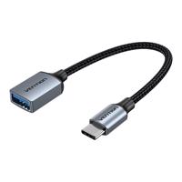 Kabel USB 3.0 C samec na USB samice OTG Vention CCXHB 0,15 m, 2A (šedý)