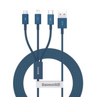 Kabel USB 3 v 1 Baseus Superior Series, USB na micro USB / USB-C / Lightning, 3,5 A, 1,2 m (modrý) 026700