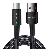 Kabel USB-A na USB-C, Essager, EXCT-CG01, 66W, 1m (černý) 066664