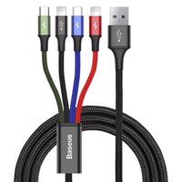 Kabel USB Baseus Fast 4v1 USB-C / 2x Lightning / Micro 3,5A 1,2 m (černý) 019140