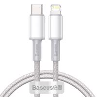 Kabel USB-C na Lightning Baseus High Density Braided, 20W, 5A, PD, 1m (bílý) 024641