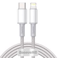 Kabel USB-C na Lightning Baseus s vysokou hustotou opletení, 20W, PD, 2m (bílý) 024643