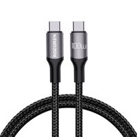 Kabel USB-C na USB-C Rocoren Retro Series, 100W, 2m (šedý)