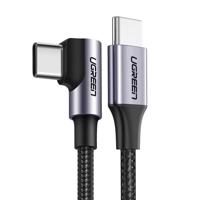 Kabel USB-C na USB-C Ugreen US255, 3 m, 60 W, úhlový (černý) 066640